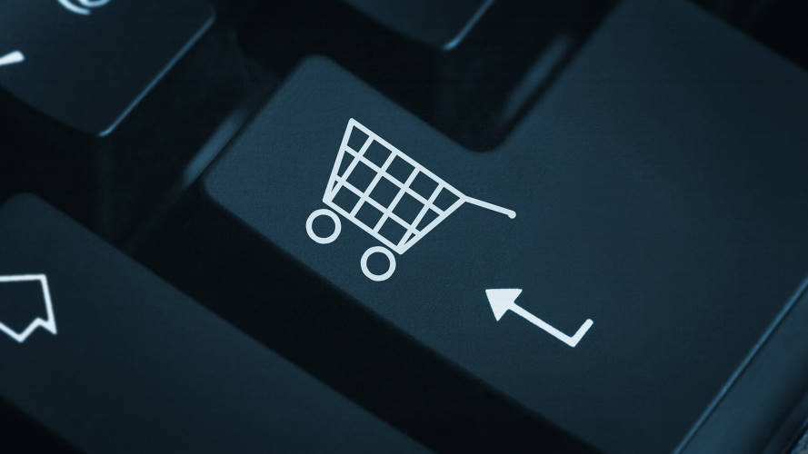 An image of a keyboard and shopping cart.